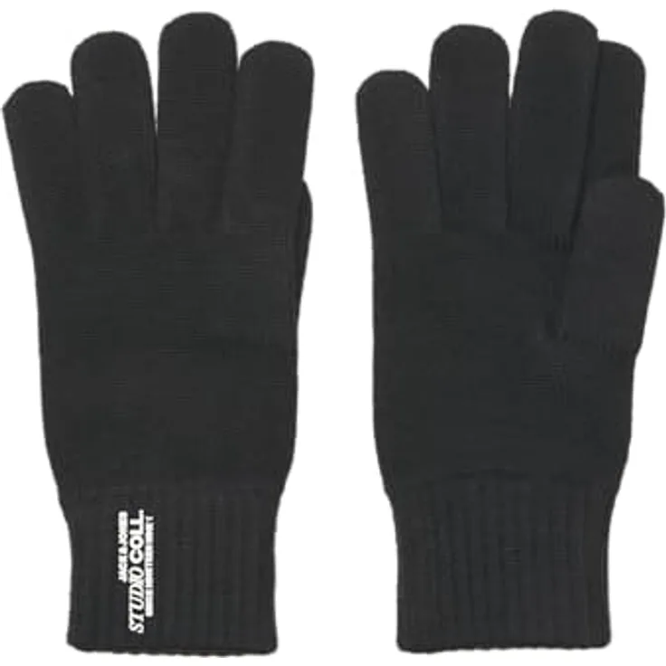 Jack & Jones JACCOLL GLOVES SN, Winter-Arbeitshandschuhe aus Viskosemischung, pflegeleicht, schwarz