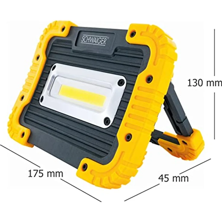 Schwaiger Multifunktionsstrahler, spritzwassergeschützt mit COB-LED, robust, Schwarz/Gelb – Bild 3
