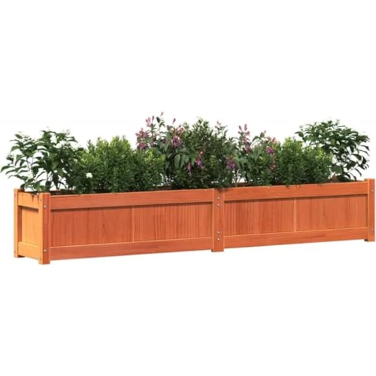 vidaXL Pflanzkübel, Blumenkübel aus massivem Kiefernholz in wachsbraun, großzügiges Fassungsvermögen für Garten, Terrasse und Balkon – Bild 5