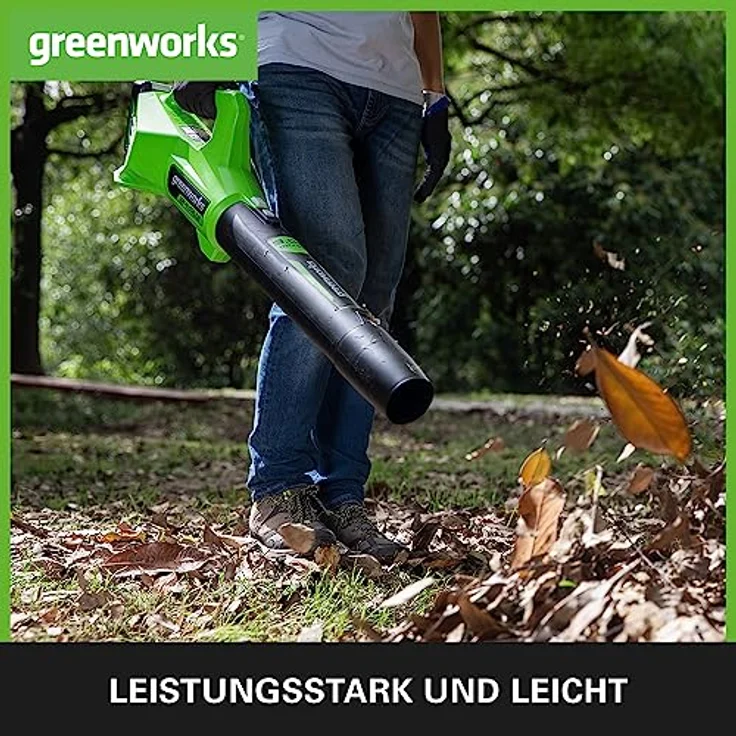 Greenworks G24ABII Axial Akku Laubbläser, 145 km/h, 9,08 m³/min, 24V 2Ah Akku & Ladegerät, 3 Jahre Garantie – Bild 3