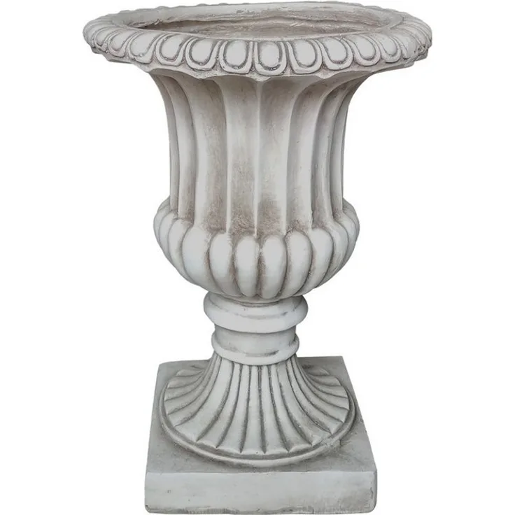 HTI-Living Pflanzkübel Athene, Antik Hellgrau, 30 cm Ø, Gartendeko aus Polyresin, Höhe 40,5 cm