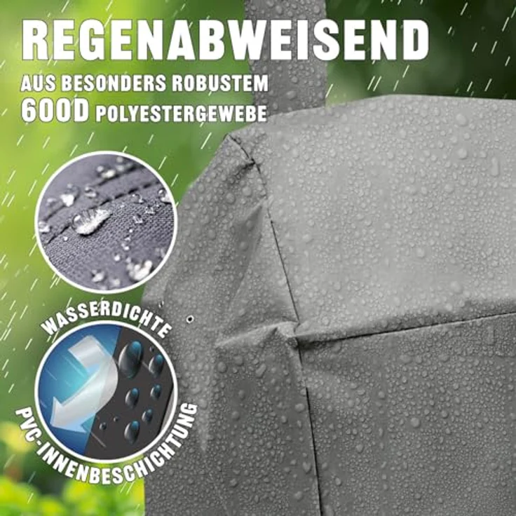 LANDMANN Grillabdeckung, 78 x 130 x 118 cm, wetterfest, Polyester – Bild 5