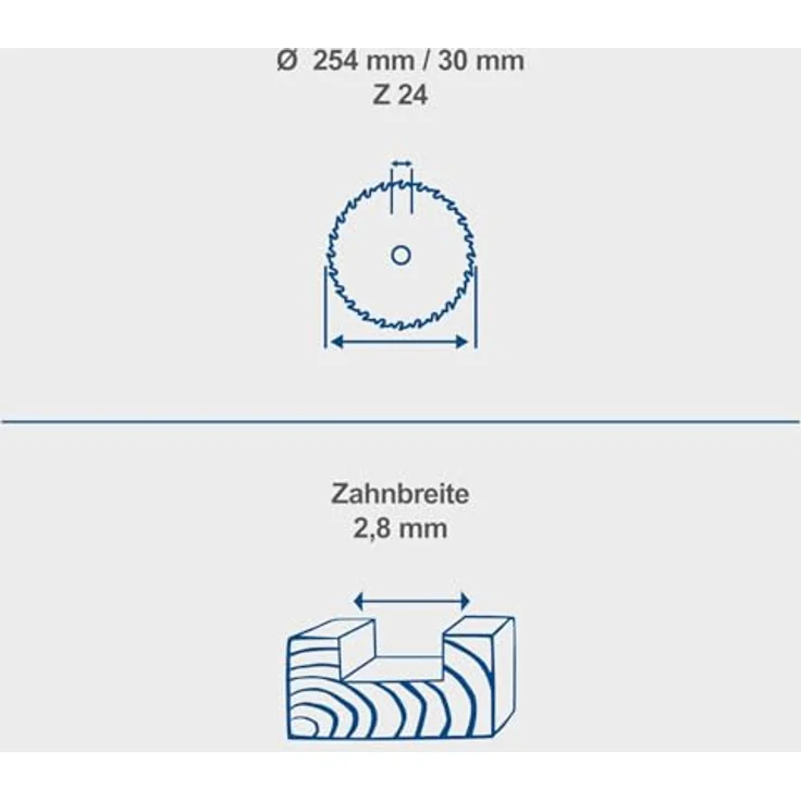 Original Scheppach Sägeblatt | Ø254 x 30 x 2,8 mm | Hartmetall Kreissägeblatt mit 24 Zähnen | passend für Scheppach Tischkreissäge HS110 - HS105 - HS111 - HM100T | Ersatzsägeblatt - Preisvergleich – Bild 2