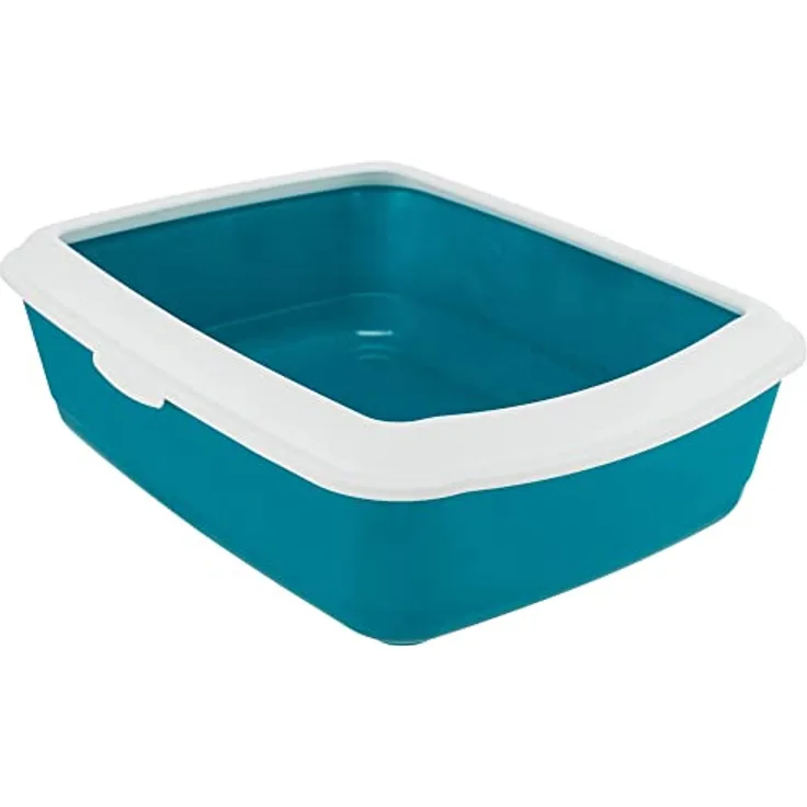 Trixie 40184 Katzentoilette Classic mit Rand, 37x15x47 cm, dunkelgrau/weiß