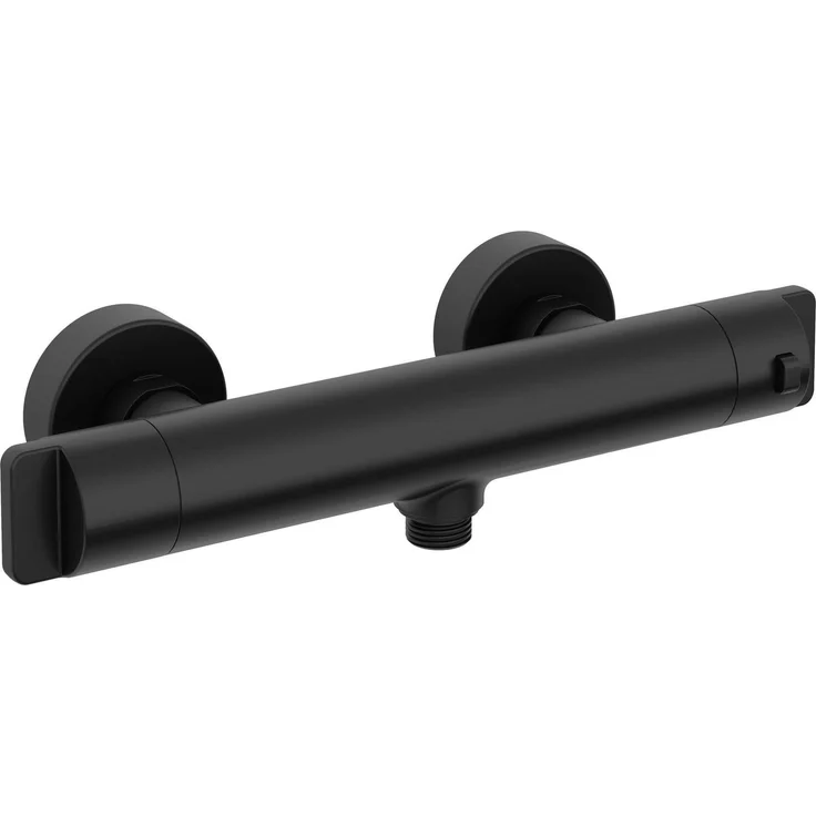 TRIZERATOP Duscharmatur, thermostatisch Zweigriff, Nero, innovative langlebige Beschichtung, Temperatursperre 38°