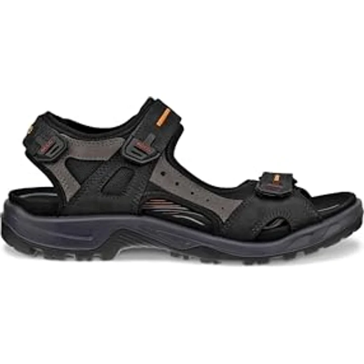 Ecco Herren Sicherheitssandalen, aus hochwertigem Nubukleder, schwarz, Größe 44, rutschfeste Sohle, Klettverschluss – Bild 6