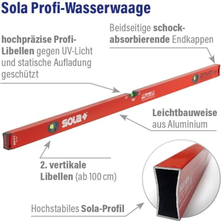 Sola Wasserwaage für den Profi 200 cm Art. Nr. 11297 – Bild 3