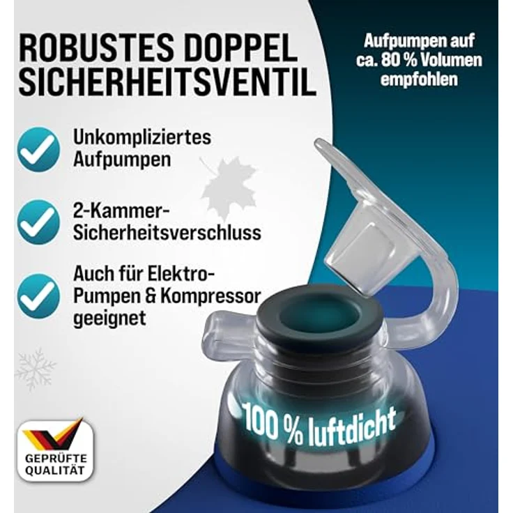 Monzana Poolkissen bis -20°C Winter XL Luftkissen XXL inkl. Seil PVC Doppelnaht Sicherheitsventil Ösen Pool Abdeckung Überwinterung – Bild 7