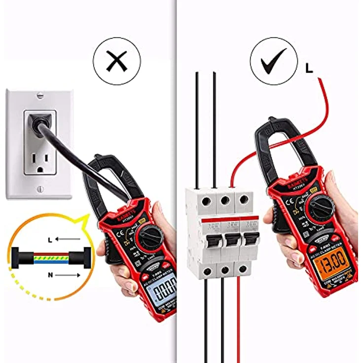 KAIWEETS HT206D Stromzange, Zangenmultimeter True-RMS 6000 Counts, AC/DC Strommessgerät bis 600A, Spannungsmessbereich bis 600V, mit ZERO-Funktion und NCV – Bild 5