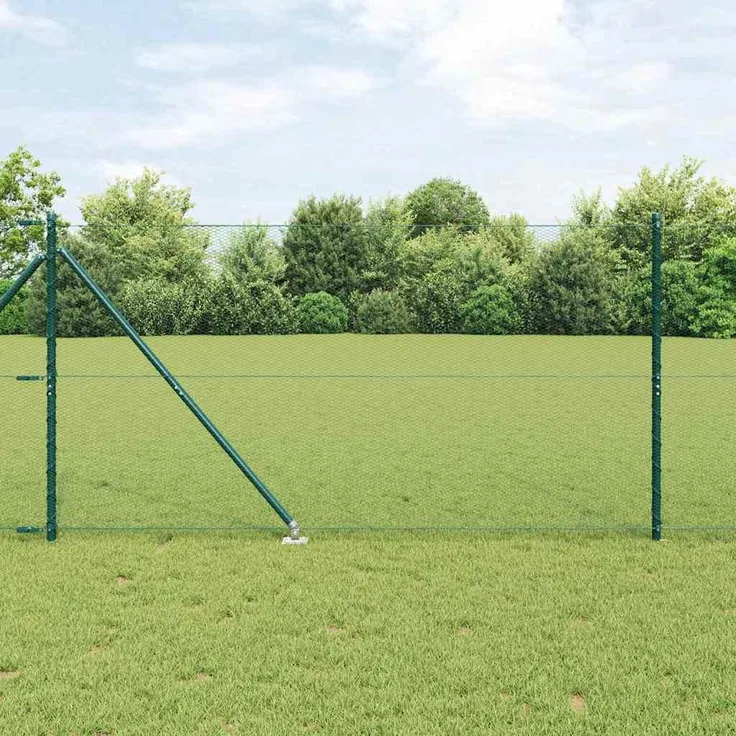 Prolenta Maison Exclusive - Sechseckzaun aus PVC-beschichtetem Stahl, 25 x 1,4 m, grün, wetter- und korrosionsbeständig