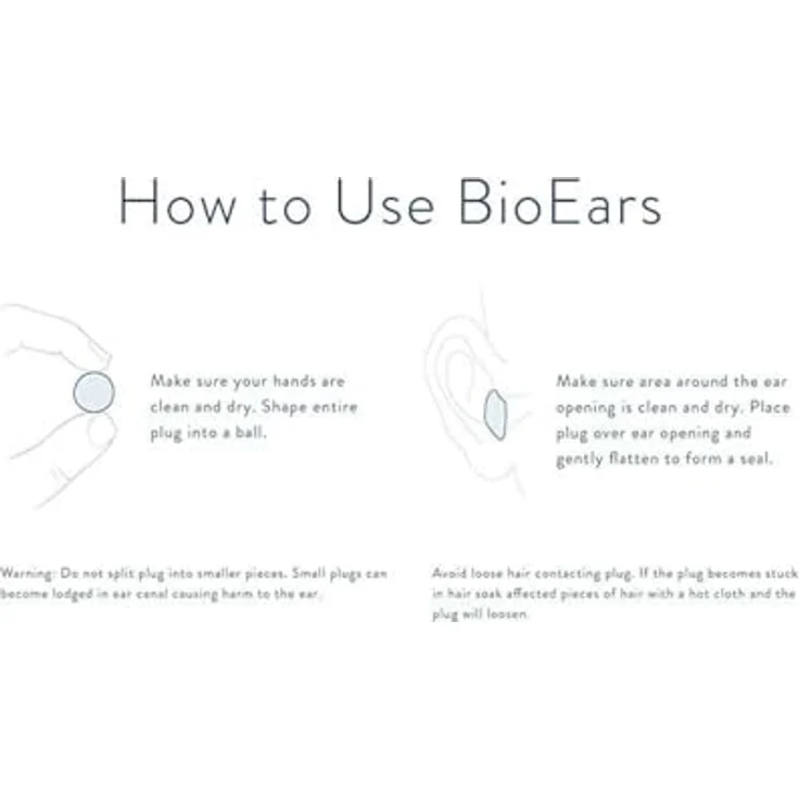BioEars Weiche Silikon-Ohrstöpsel Wasser- & Lärmschutz mit Activ Aloe - 3 Paar, 50 g, Gehörschutz – Bild 8