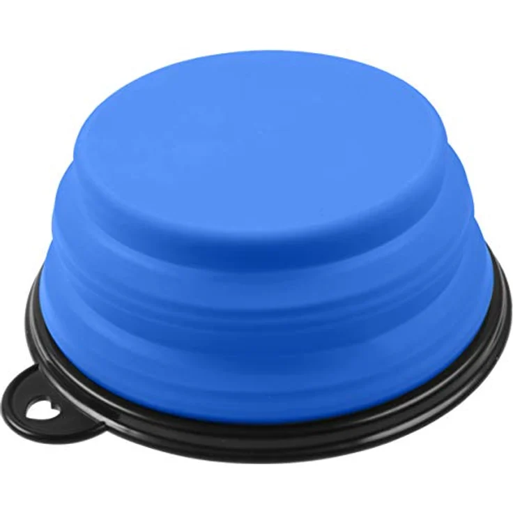 PhoneNatic Faltbarer Silikon-Hundenapf in blau, Reisenapf für Hunde und Katzen mit Karabiner -, S, blau, 350 ml, 60014330 – Bild 4