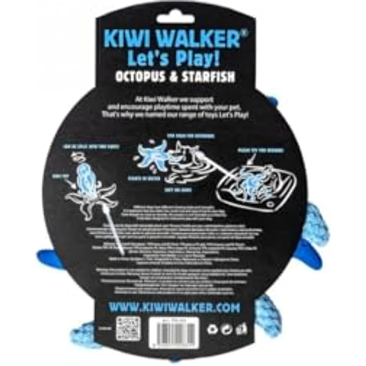 KIWI WALKER Let´s Play! Octopus & Starfish (Blau) - Tierspielzeug aus TPC-Schaumstoff, interactive und quietschend – Bild 3