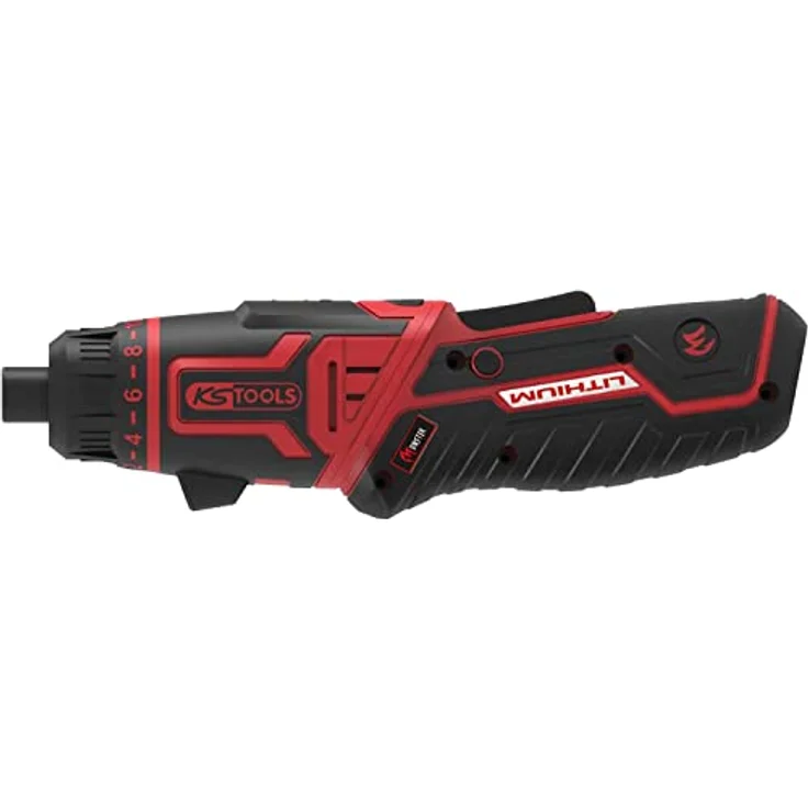 KS Tools eMONSTER 1/4“ Akku-Bit-Schrauber-Satz, 27-tlg., 3,6V mit ergonomischem Griff, USB-C aufladbar, Drehmomentvorwahl, LED-Arbeitslicht, in Kunststoffbox – Bild 12