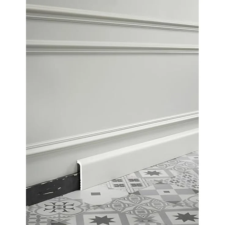 Sockelleiste Decor SX185 LUXXUS CASCADE Zierleiste Stuckleiste Modernes Design weiß 2m - Orac – Bild 5