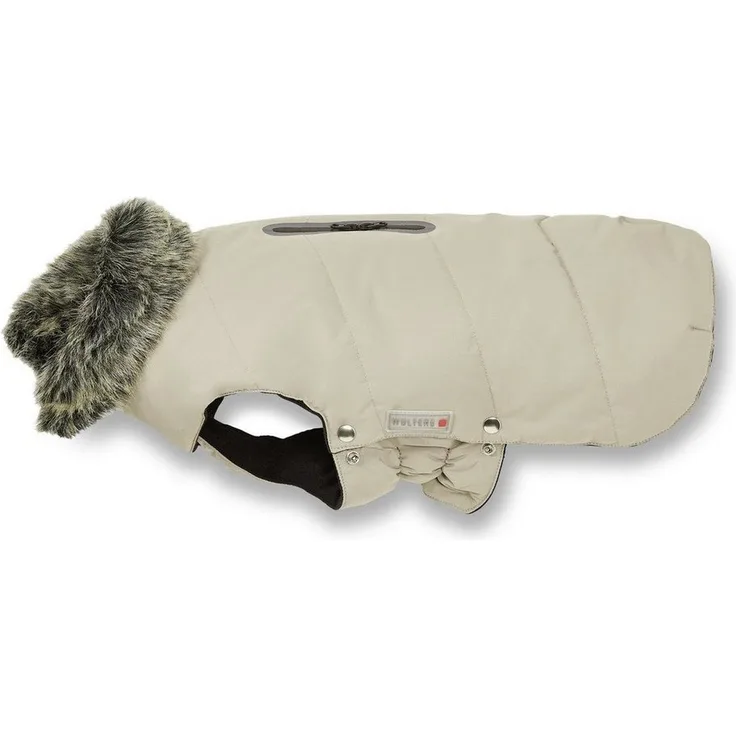Wolters Hundemantel Parka mit Fellkragen taupe, wasser- und schmutzabweisend, PFC-frei