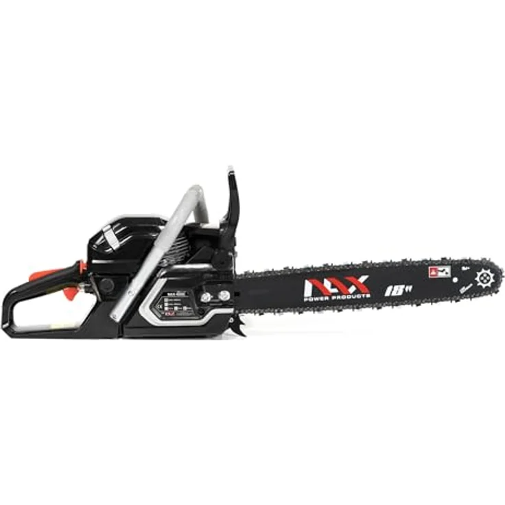 NAX POWER PRODUCTS 400C Motor 51,5 cm3 1,8kW Führungsschiene 18'' 45cm Anti-Rückschlag-System Low Kickback Briggs & Stratton Lizenzware Benzin-Säge Kettensäge, Schwarz – Bild 8
