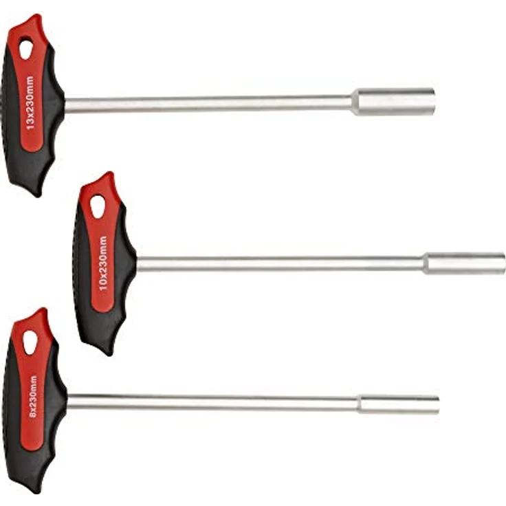 Stier T-Griff-Steckschlüssel-Satz, Aussensechskant SW 8-13 mm in Weichschaumeinlage (EVA), ergonomisch und langlebig – Bild 4