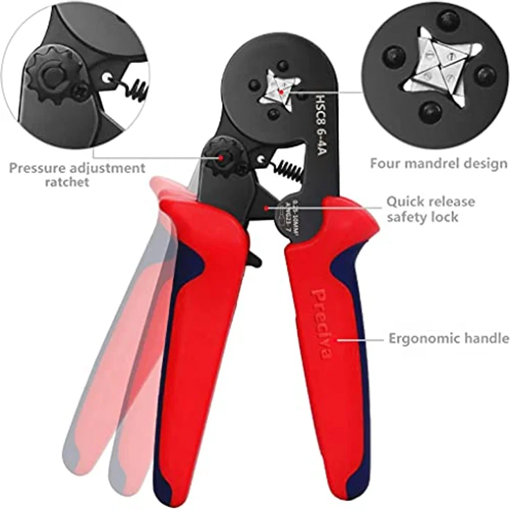Preciva Crimpzangen Aderendhülsen Set, Ferrule Crimpzange mit 1200 Aderendhülsen für 0,25-10 mm², präzise Kalibrierung ohne Tasche – Bild 3