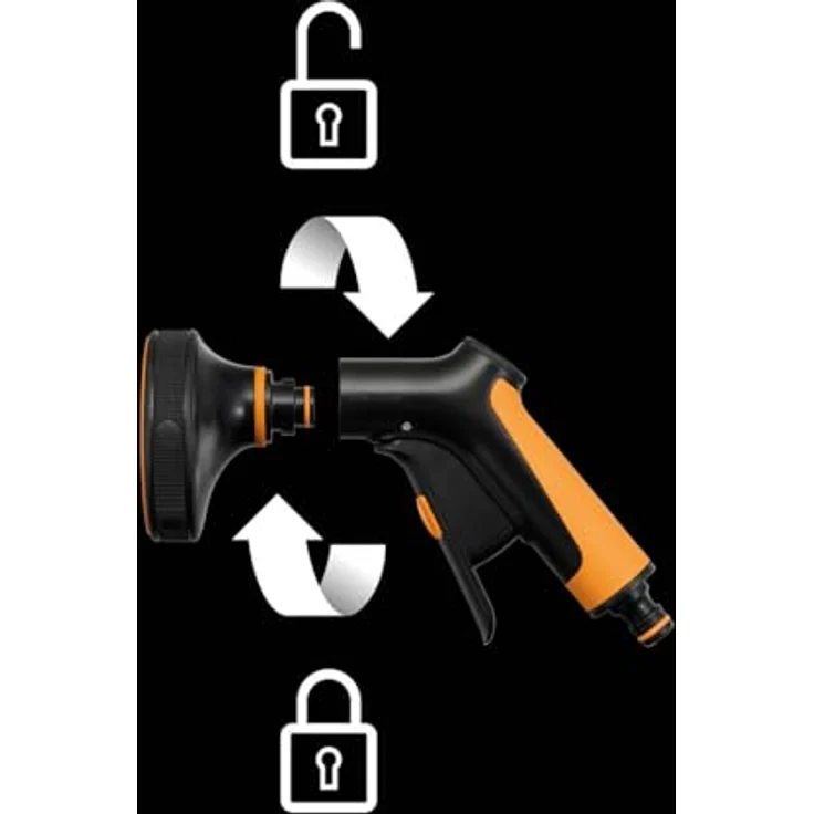 Fiskars Sprühpistole Comfort Multi 5, Gartenbrause mit 5 Funktionen, stufenlos regelbarem Durchfluss und ergonomischem Frontregler – Bild 7