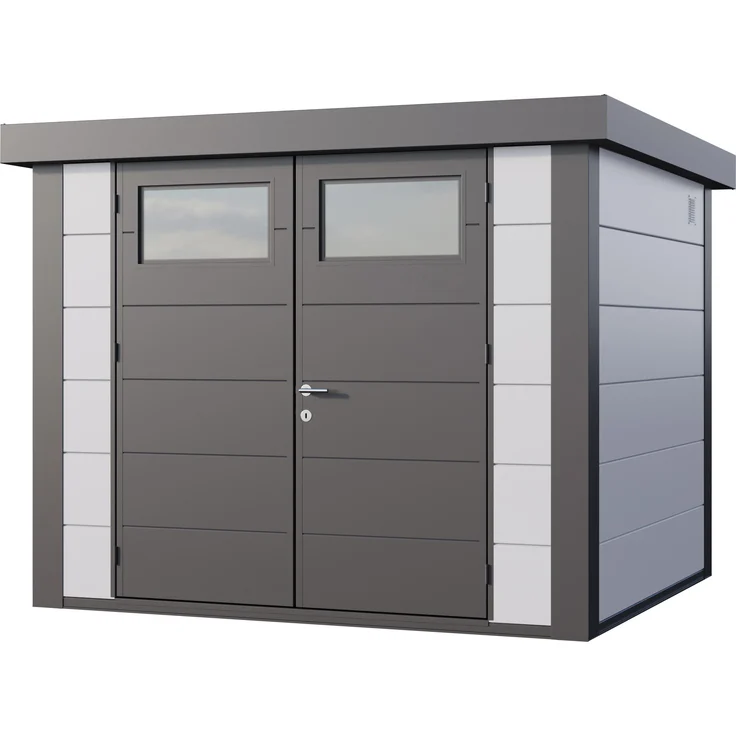 Telluria Metallgerätehaus Classico 2724, weiß, 6,4 m², pulverbeschichtet, wetterfest, mit Doppeltür