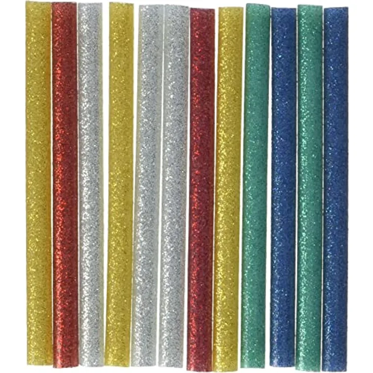 Rayher Glitter-Klebesticks, Ø 7mm / 100 mm f. Mini-Heißklebepistole, SB-Btl 12Stück, 3333649