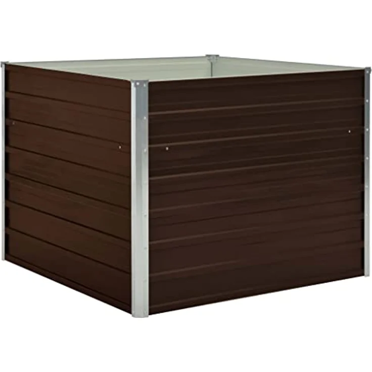 vidaXL Hochbeet Braun 100 x 100 x 77 cm Verzinkter Stahl – Bild 2