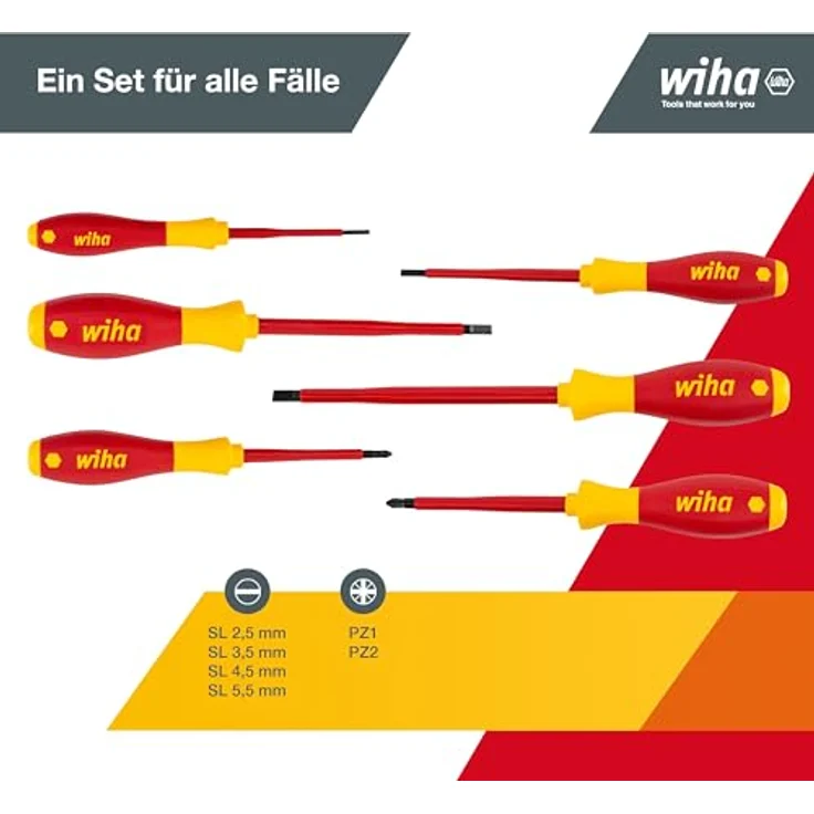 WIHA SoftFinish electric Schlitz-Pozidriv Schraubendrehersatz, 6-tlg – Bild 3