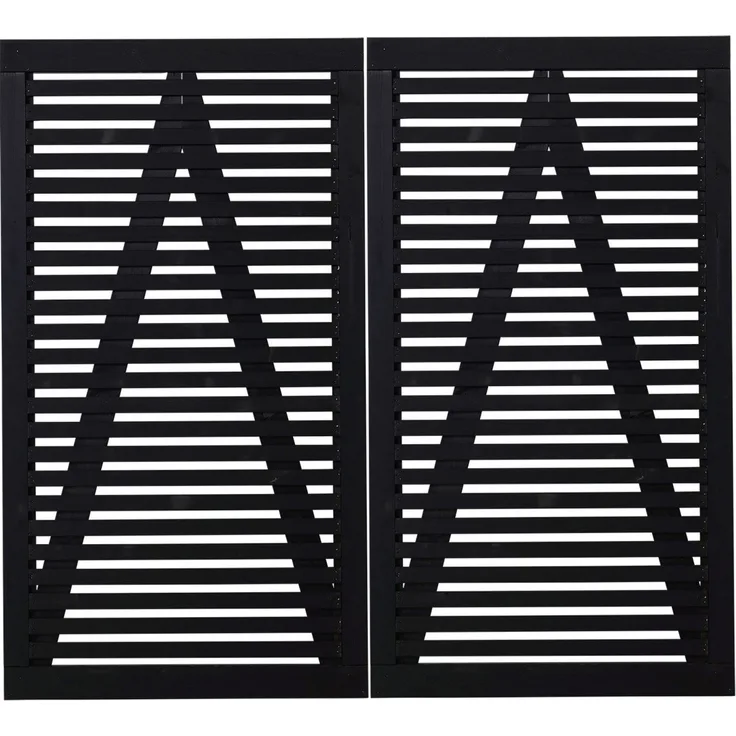 PLUS Tokyo Doppeltor, Zaundoppeltür 200 x 180 cm, schwarz, FSC®-zertifiziert, Kiefer/Fichte