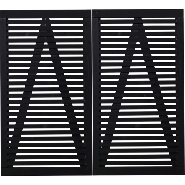 PLUS Tokyo Doppeltor, Zaundoppeltür 200 x 180 cm, schwarz, FSC®-zertifiziert, Kiefer/Fichte
