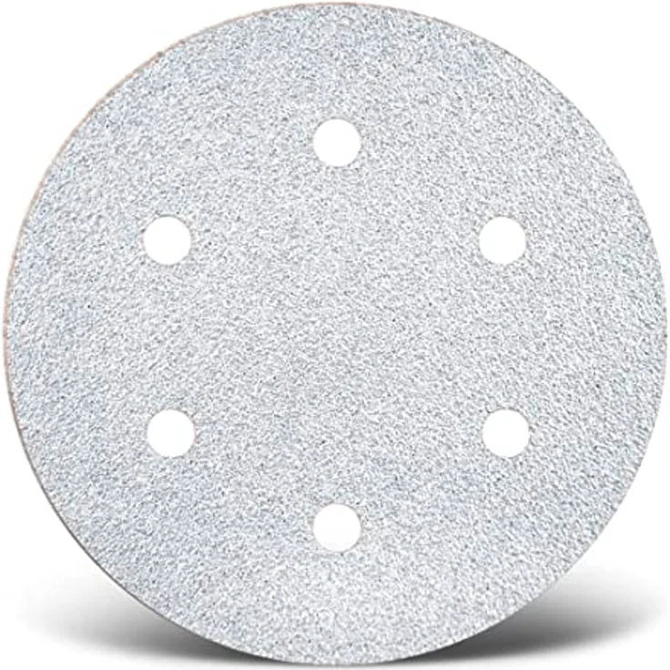 MENZER White Klett-Schleifscheiben, 225 mm, 6-Loch, f. Trockenbauschleifer, Normalkorund (5 Stk.) K120 - für Trockenbauschleifer mit spezieller Wirkstoffbeschichtung – Bild 1