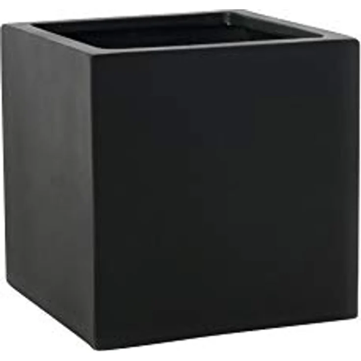 VIVANNO Pflanzkübel Blumenkübel Übertopf Fiberglas Anthrazit Block 30x30x30 – Bild 1