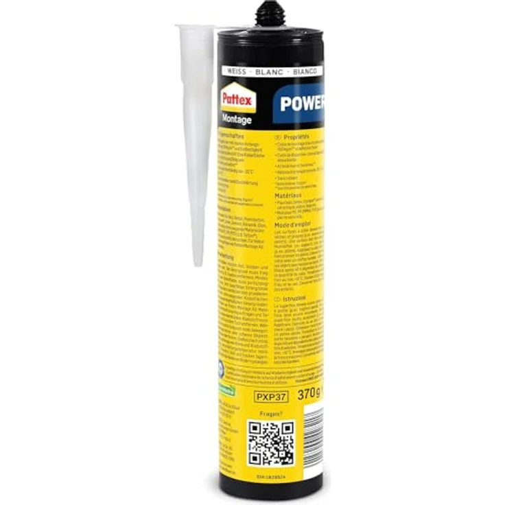 Pattex Montagekleber Power, Baukleber mit starker Anfangshaftung, Kraftkleber für saugende Materialien, Kleber für innen & außen, 1 x 370g - Preisvergleich – Bild 2