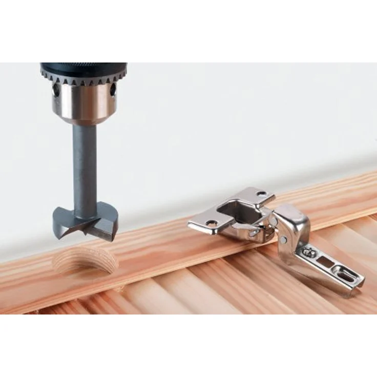 wolfcraft Zylinderbohrer HM-bestückt, Ø 35 mm, selbstschneidende Zentrierspitze, 2 Hartmetallschneiden für Resopal und beschichtete Platten – Bild 2