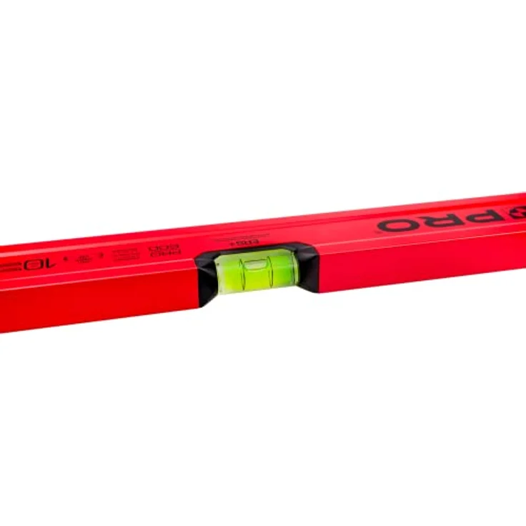 PRO PRO600 Wasserwaage 120 cm mit Ergonomischen Profil - ERS+ (Easy Reading System) Präzise Wasserwaage mit Anti Shock Absorber Endkappen - Farbe Rot – Bild 4
