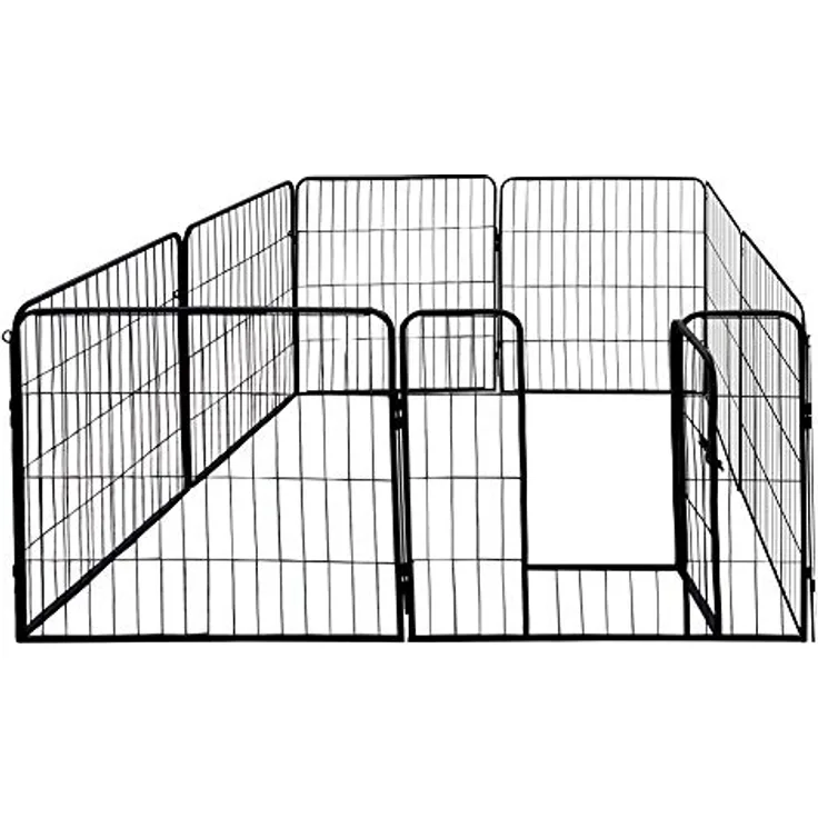 Petigi Tierlaufstall Welpenauslauf Freilaufgehege, Größe (B x H):80 x 60 cm (8X), Pulverbeschichteter Stahl, Stabile und flexible Konstruktion