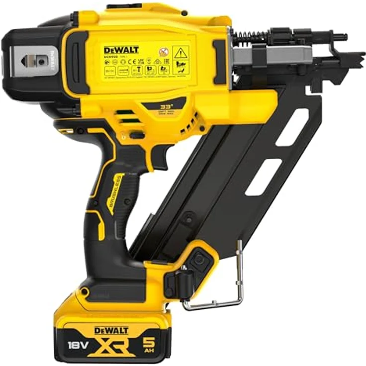 Dewalt DCN930P2, 18V Akku-Nagler für Nägel 50-90 mm, inkl. 2x 5,0 Ah Akku und Ladegerät, optimiertes Design mit Trichter für verbessertes Füllsystem – Bild 3