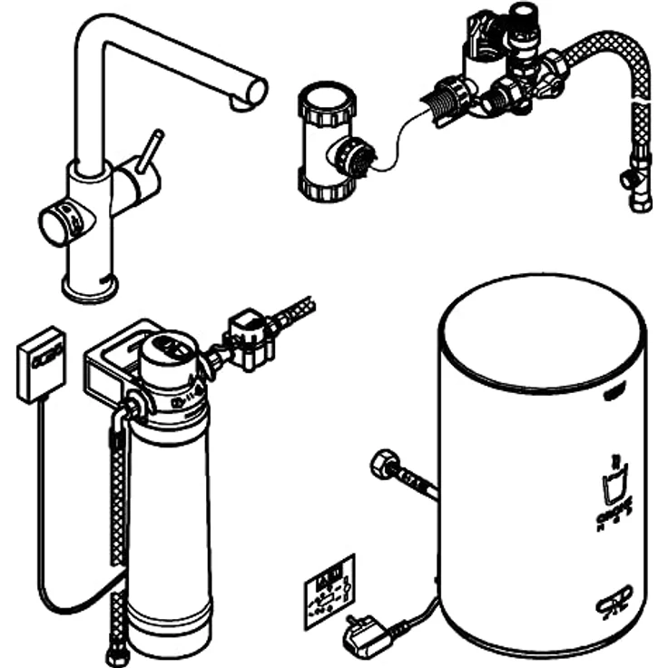 Grohe Red Duo L-Auslauf Küchenarmatur, Hochdruck mit Kochwasserboiler M, chrom – Bild 3