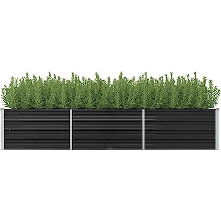 vidaXL Garten-Hochbeet Anthrazit 240 x 80 x 45 cm Verzinkter Stahl – Bild 4