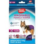 Simple Solution Waschbare Hunde Windeln M, super-absorbierend für Hündinnen 7-16 kg, mit Schwanzloch und repositionierbaren Verschlüssen