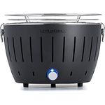 LotusGrill S Small Kompakt Anthrazitgrau der raucharme Holzkohle-/Tischgrill Stromversorgung via USB-Anschluß oder Powerbank. Für Camper, Wanderer und auf dem Boot geeignet