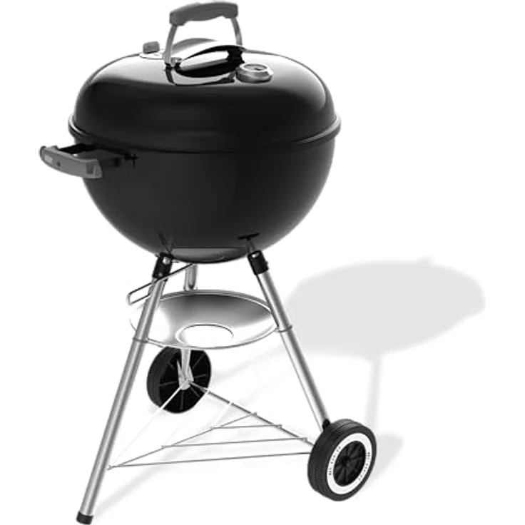 Weber Original Kettle Holzkohlegrill, 47 cm mit Porzellanemailliertem Deckel, One-Touch-Reinigungssystem und Deckelthermometer, schwarz – Bild 1