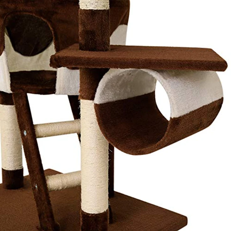 lionto Kratzbaum XXL Kletterbaum Katzenkratzbaum Katzenbaum höhenverstellbar 230-250 cm, braun/beige – Bild 5