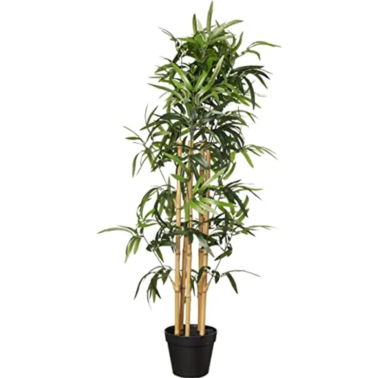 Amazon Basics künstliche Bambuspflanze mit Kunststoff-Blumentopf – 100 cm – Bild 1