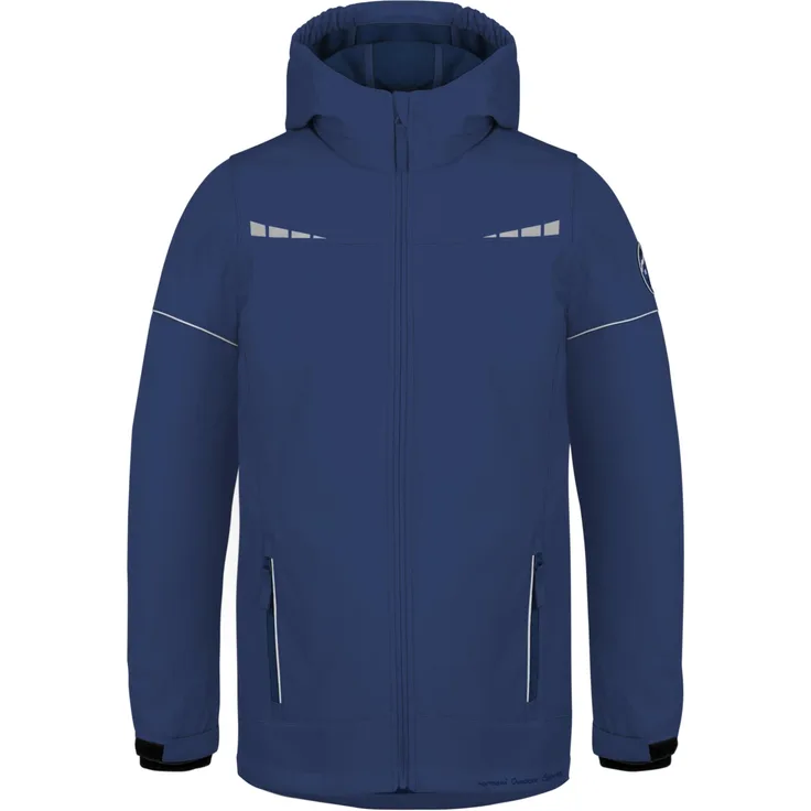 normani Regenjacke Kinder Softshelljacke Galway Wasserdichte Winterjacke mit Fleecefutter, reflektierende Elemente, blau