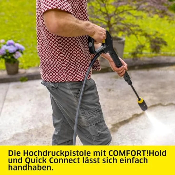 Kärcher Home & Garden K 4 Comfort Premium Home, Hochdruckreiniger 130 bar mit 4-in-1-Multi Jet-Strahlrohr und Home Kit inklusive Flächenreiniger T 5 und Reinigungsmittel – Bild 4