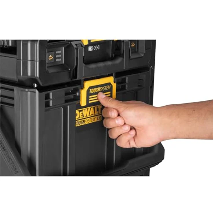 DeWalt ToughSystem 2.0 Werkzeugbox mit integrierten LED-Arbeitsleuchten, 14 l Fassungsvermögen, 22 kg Belastbarkeit, kompatibel mit 18V Akkus, schwarz – Bild 9