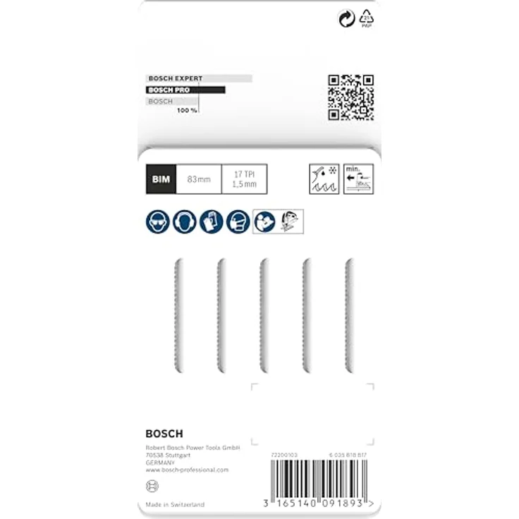Bosch Stichsägeblätter Metall T118EOF 5 Stück – Bild 3