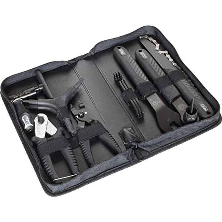 PRO Werkzeugkoffer Starter Set, 11 Teile mit flexibler Tasche, Kettenspinner, Klemmring- und Kettenwechselwerkzeug, Pedalschlüssel und Schnellverbindungswerkzeug – Bild 2