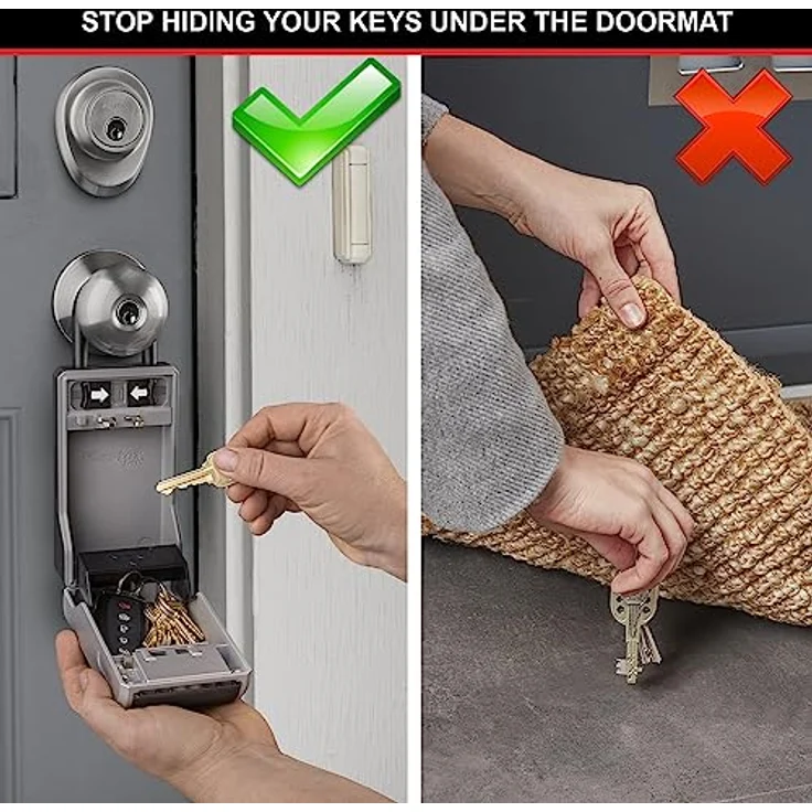 Master Lock Schlüsseltresor mit neuem innovativen Design, Bügel, großem Fassungsvermögen, hoher Sicherheit, Aussen, 19.6 x 7.6 x 5.6 cm, Schlüsselsafe – Bild 2